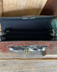 Cowhide Tooled Western Wallet inside of wallet