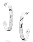 Timeless Elegance Chiseled Hoop Earrings