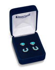 Turquoise Heart & Horseshoe Earring Set