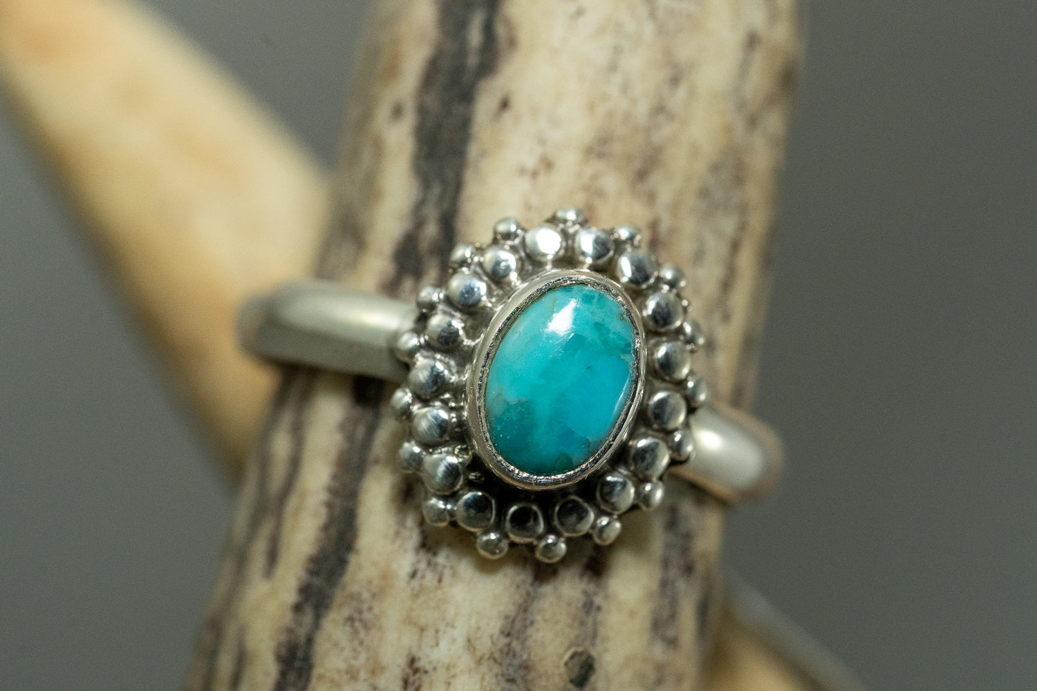 Blue Mohave Turquoise Ring size-7.5