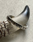 Western Silver Stamped Stacker Rings Red Crown Designs