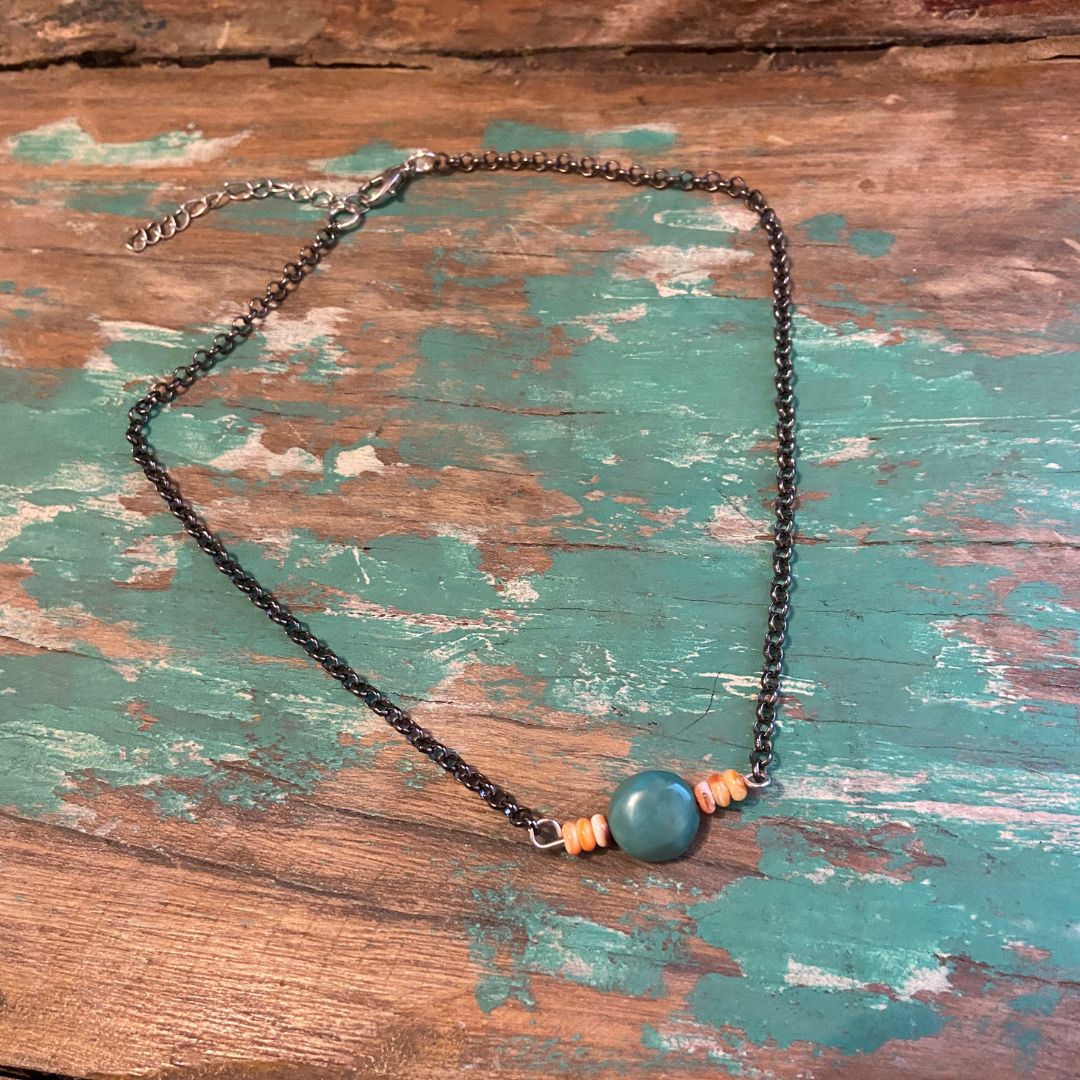 Turquoise Stone Necklace Rustik-D