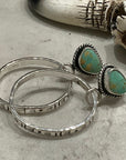 Turquoise and Stamped Western Hoop Earrings 