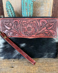 Western Tooled Leather Wristlet Countryside Co