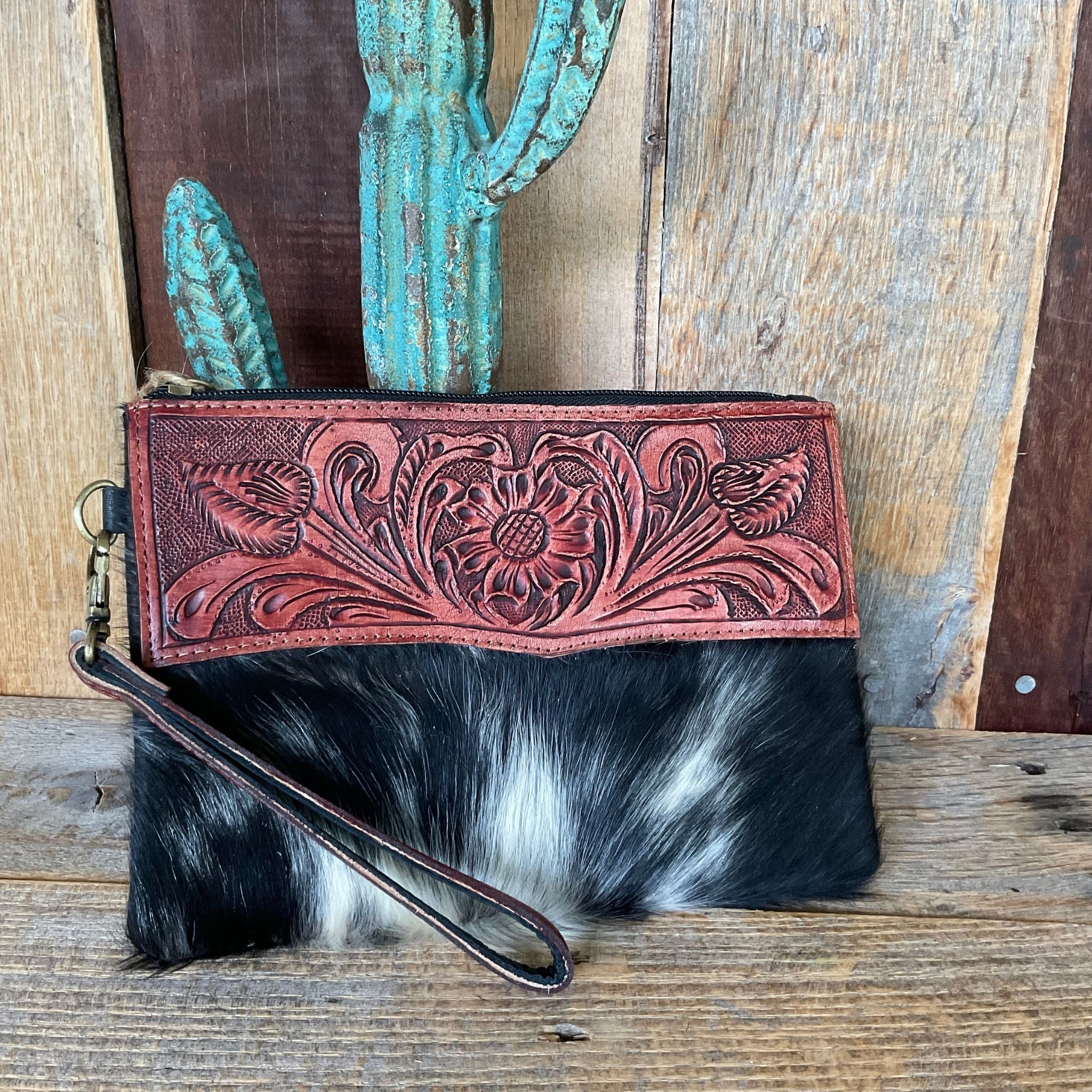 Western Tooled Leather Wristlet Countryside Co