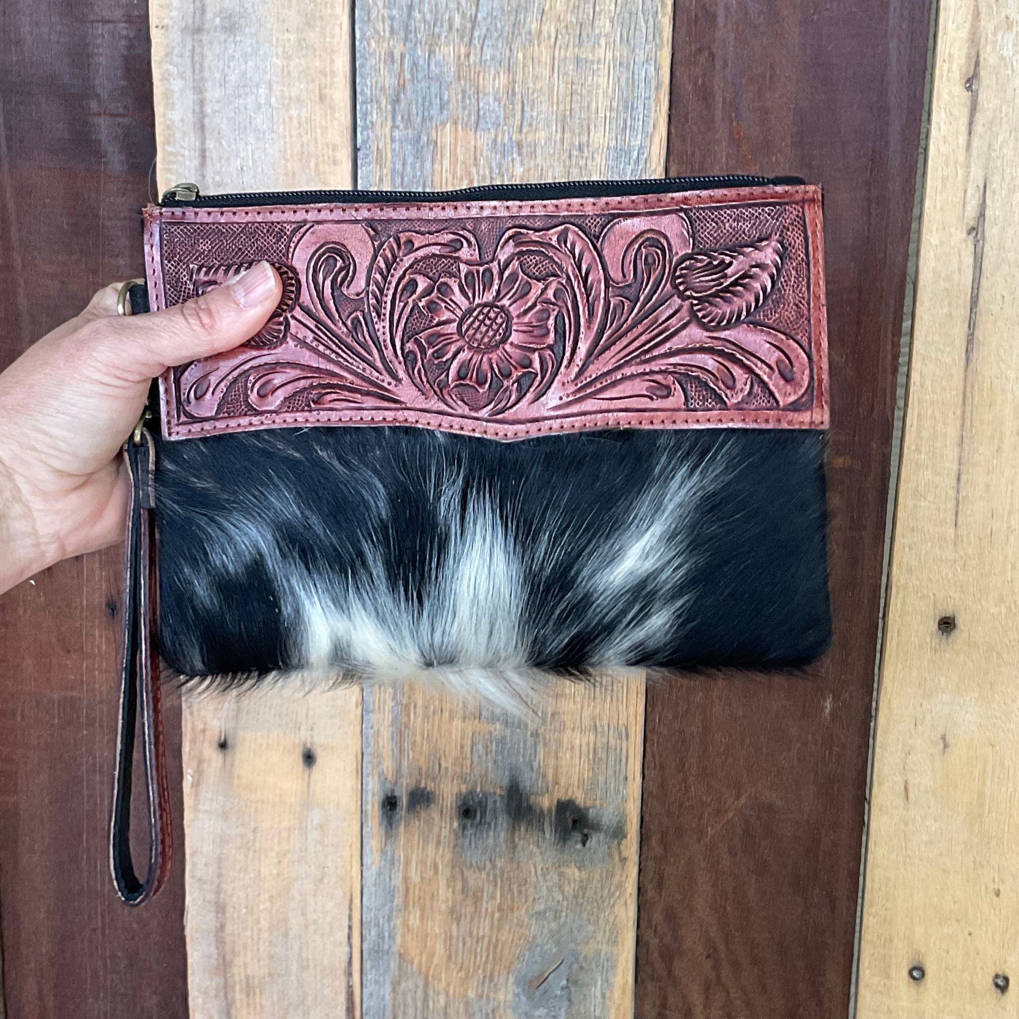 Western Tooled Leather Wristlet Countryside Co