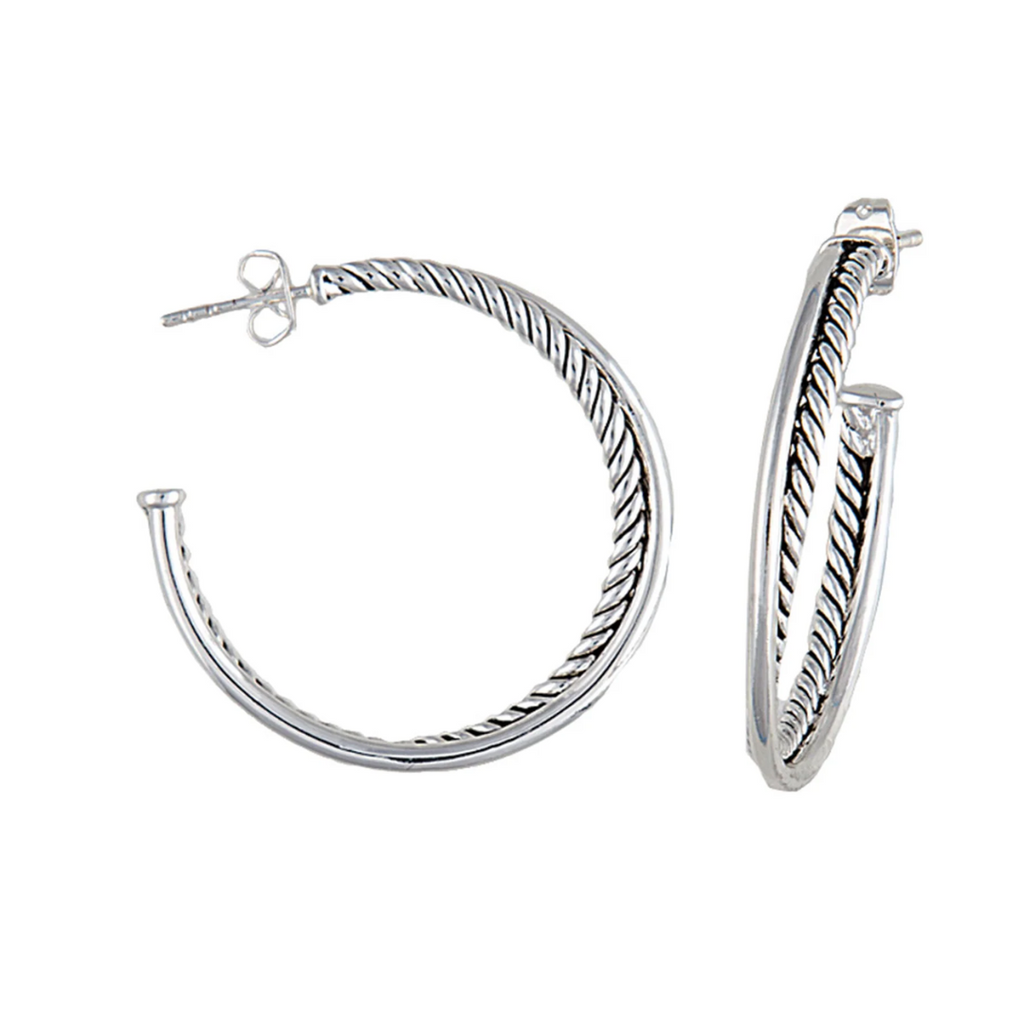 Twisted Wire & Rope Hoop Earrings – Rustik-D