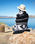 Alpaca Wool Blanket - Black & White