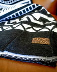 Alpaca Wool Blanket - Black & White