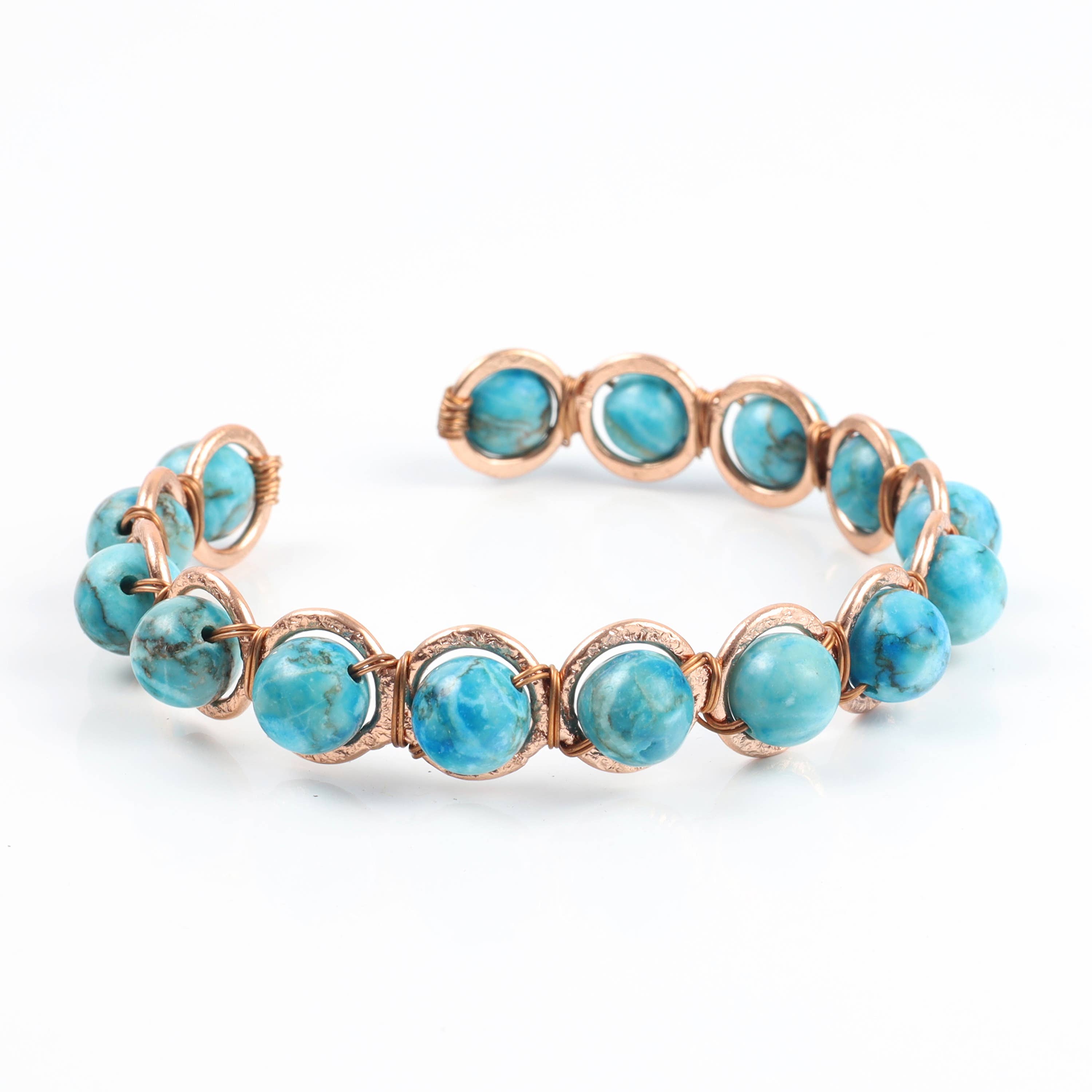 Copper &amp; Turquoise Crystal Bracelet