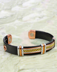 Copper Bracelet with leatherette (Design 54)