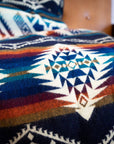 Alpaca Wool Blanket - Rio - Blue/Orange/Red