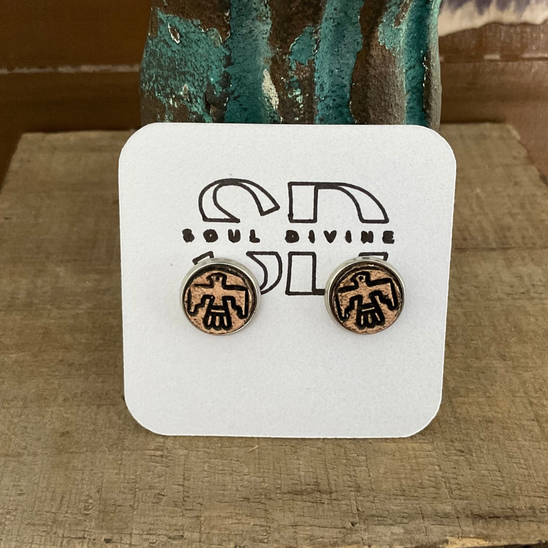 Stamped Stud Earrings Soul Divine