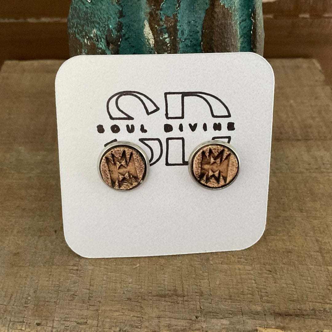 Stamped Stud Earrings Soul Divine