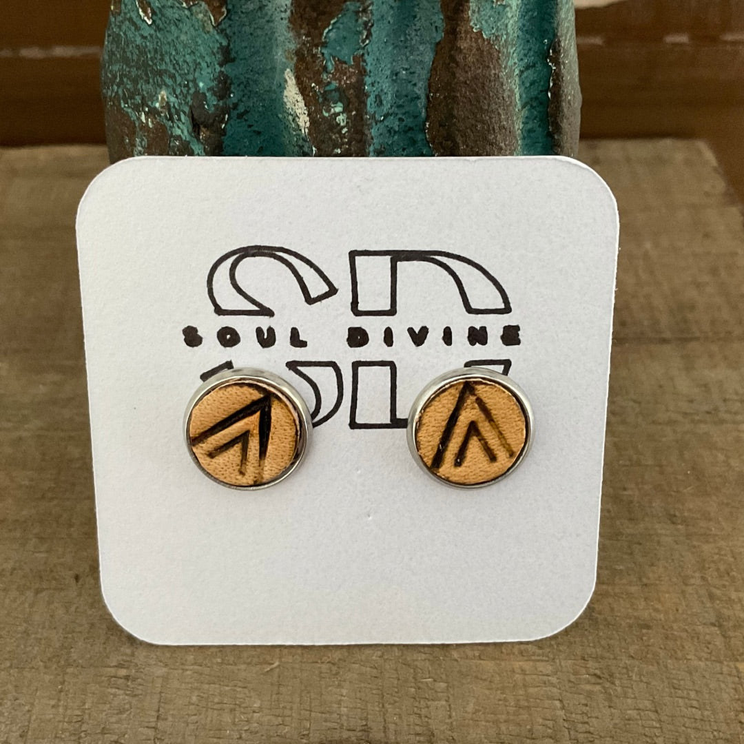 Stamped Stud Earrings Soul Divine