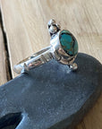 Lucky Charm Tibetan Turquoise Ring - Size 5 side view 1