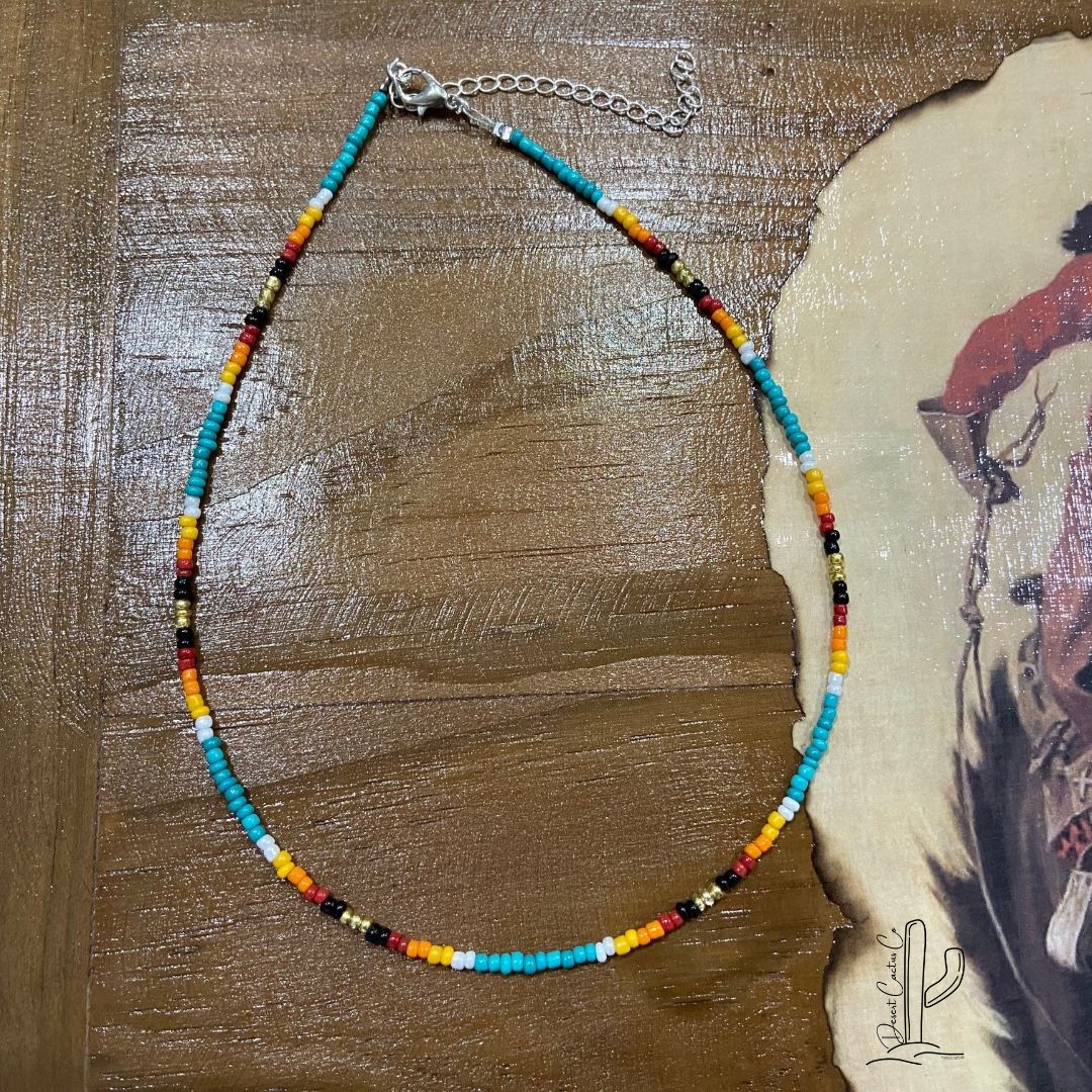 Turquoise Serape Choker Desert Cactus Co